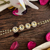 White Kundan Jadau Rakhi-Rakshabandhan-Pearl-G12962